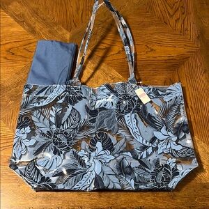 PINK Victoria's Secret Blue Botanical Tote Bag